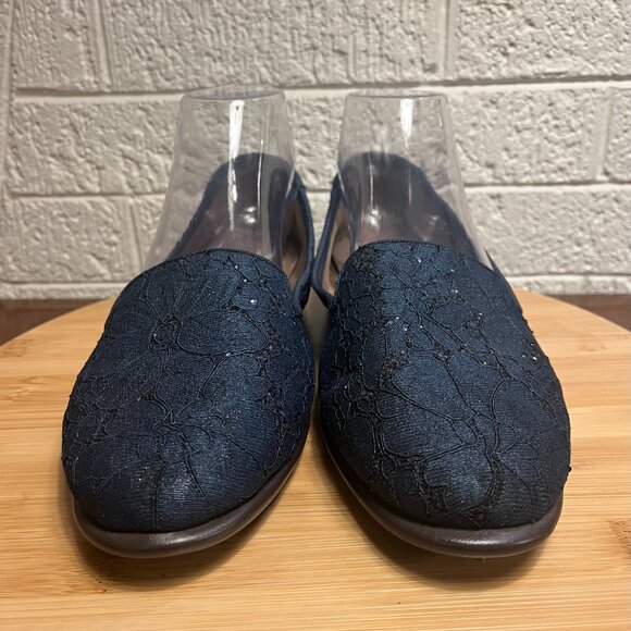AEROSOLES Sparkle Midnight Blue Slip-on Shoes Women's Sz 9 EUC - Picture 3 of 9